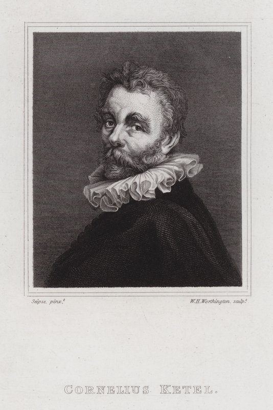 Cornelis Ketel, holländsk maneristisk målare (gravyr) av William Henry Worthington