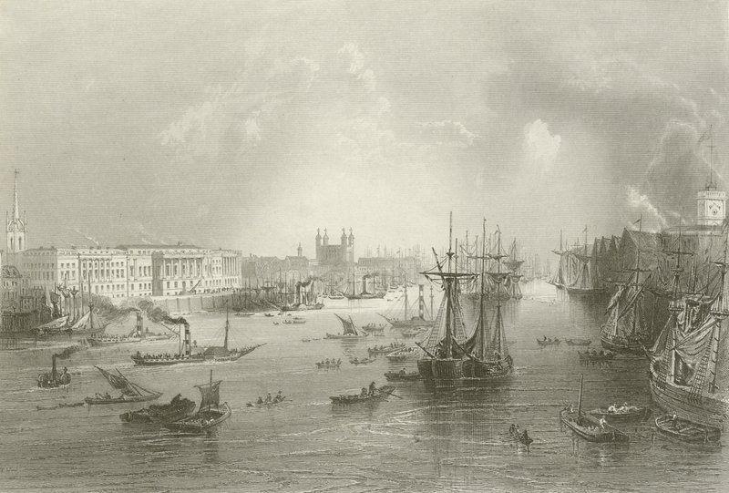 Londons hamn av William Henry after Bartlett
