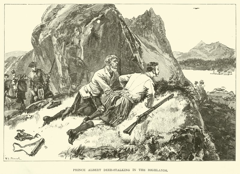 Prince Albert Deer-Stalking in the Highlands (gravyr) av William Heysham (after) Overend