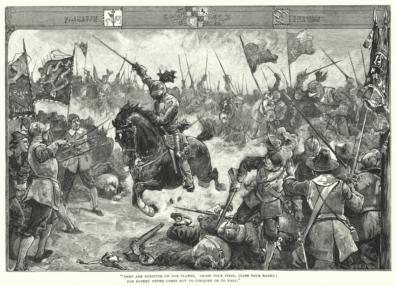 Slaget vid Naseby (gravyr) av William Heysham (after) Overend