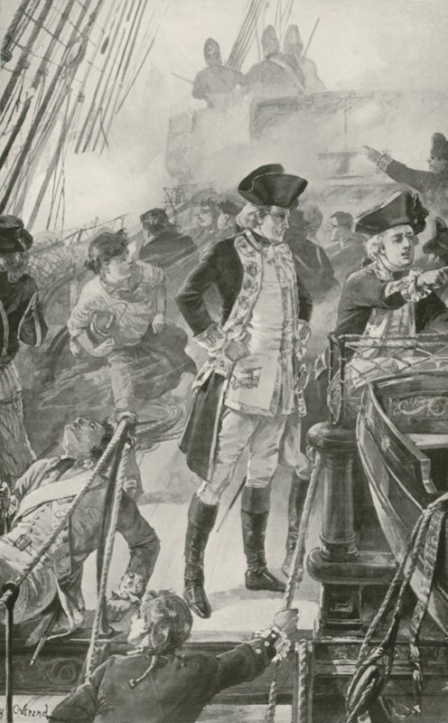 Amiral Rodney leder striden ombord på Formidable av William Heysham Overend