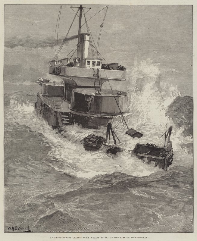 En experimentell kryssning, HMS Hecate till sjöss på sin passage till Helgoland av William Heysham Overend