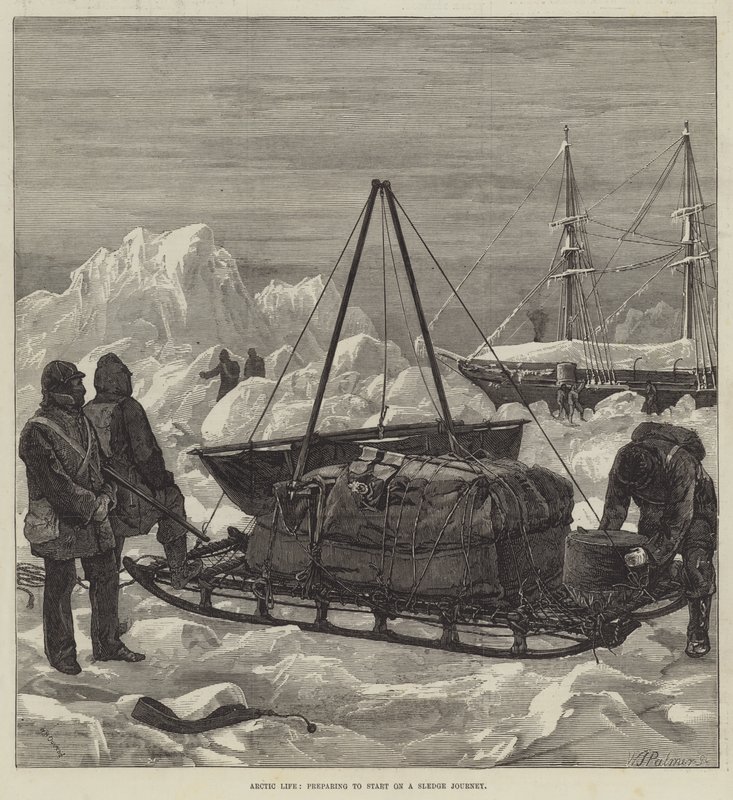 Arctic Life, förbereder sig för att börja på en släderesa av William Heysham Overend