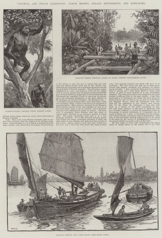 Koloniala och indiska utställningen, North Borneo, Straits Settlements och Hong-Kong av William Heysham Overend