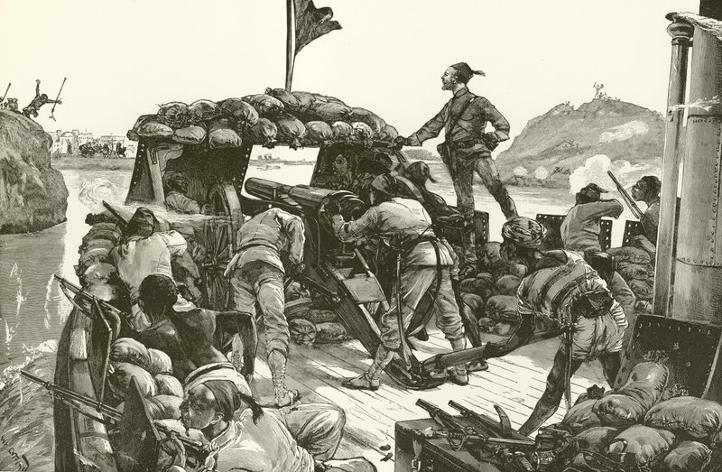 Gordon attackerad av El Mahdis araber av William Heysham Overend