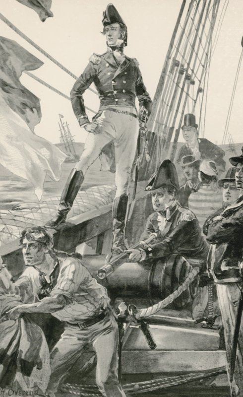 Lord Cochrane signalerar om hjälp att attackera den franska flottan av William Heysham Overend