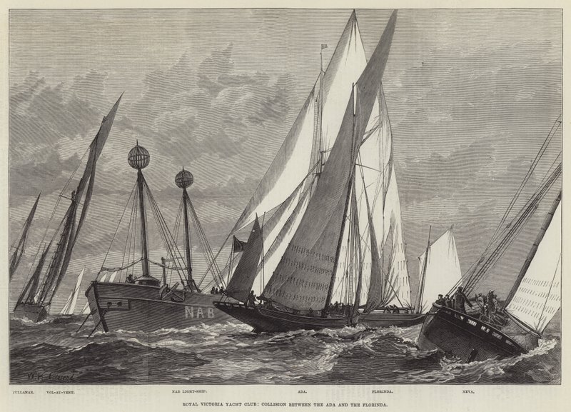 Royal Victoria Yacht Club, kollision mellan Ada och Florinda av William Heysham Overend