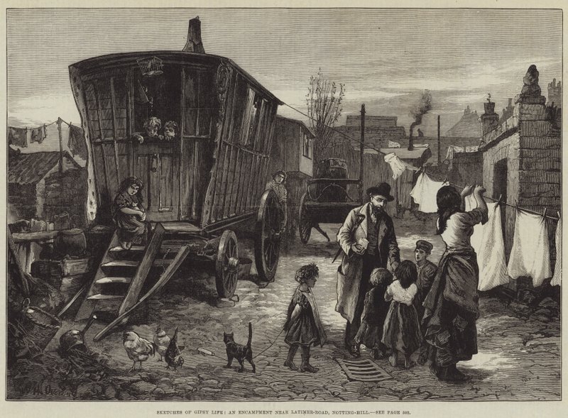 Sketches of Gipsy Life, ett läger nära Latimer-Road, Notting-Hill av William Heysham Overend