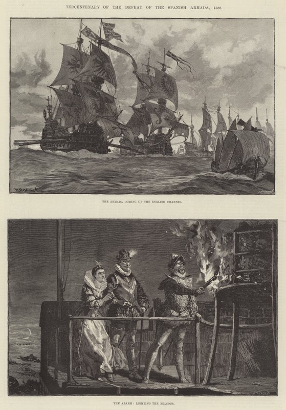 Trehundraårsjubileum av den spanska armadans nederlag, 1588 av William Heysham Overend