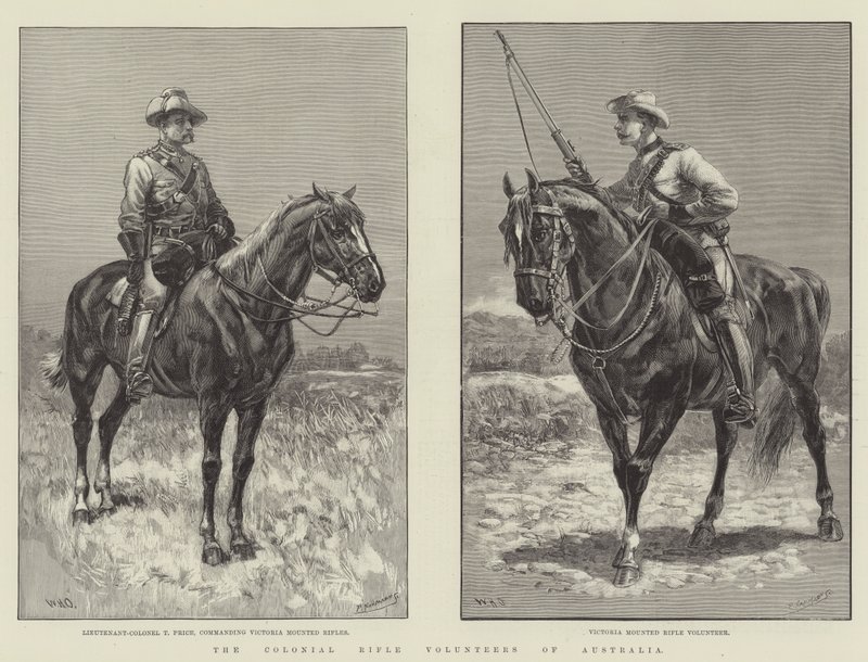 Colonial Rifle Volunteers i Australien av William Heysham Overend
