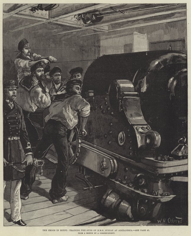 Krisen i Egypten, utbildning av HMS Sultans vapen i Alexandria av William Heysham Overend