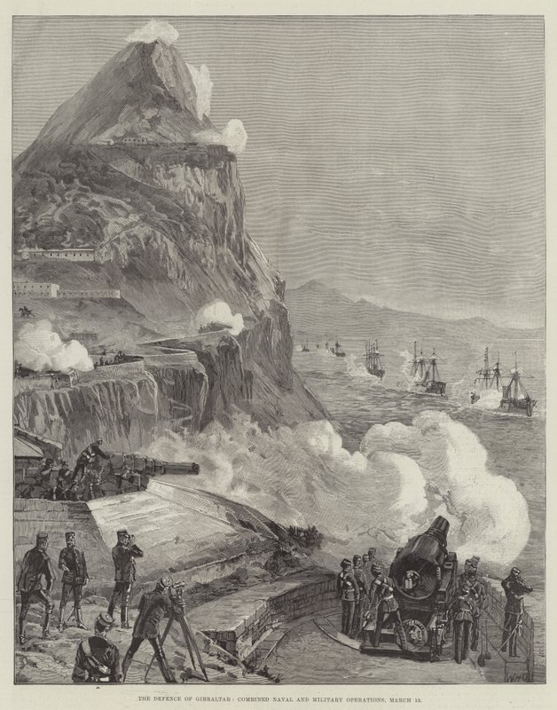 Gibraltars försvar, kombinerade sjö- och militära operationer, 13 mars av William Heysham Overend