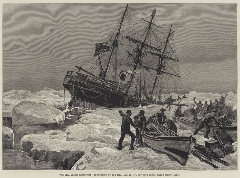 Eira Arctic Expedition, grundandet av Eira, 21 augusti 1881, utanför Cape Flora, Franz Joseph Land av William Heysham Overend