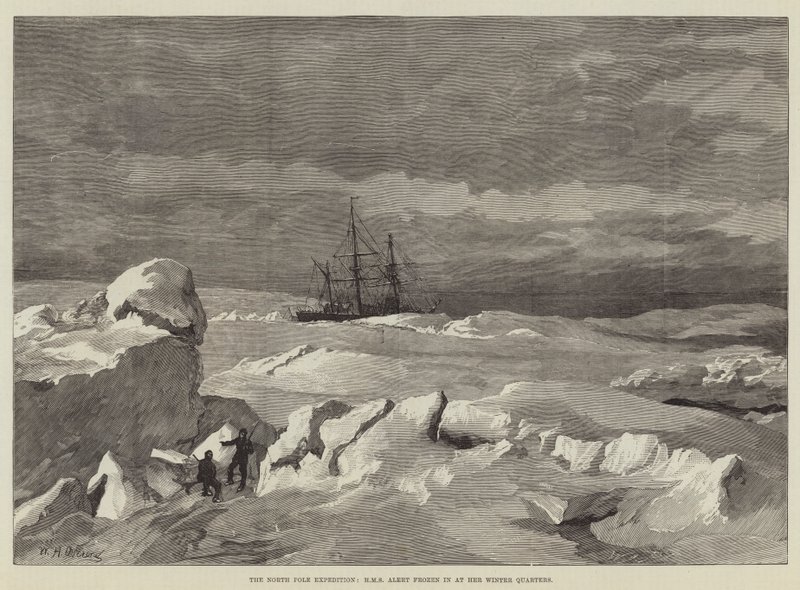 Expeditionen till Nordpolen, HMS Alert frusen i sitt vinterkvarter av William Heysham Overend