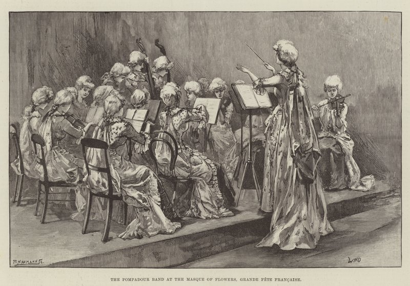 Pompadour-bandet på blommormasken, Grande Fete Francaise av William Heysham Overend