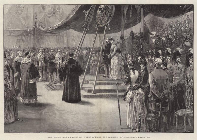 Prinsen och prinsessan av Wales öppnar Glasgow International Exhibition av William Heysham Overend