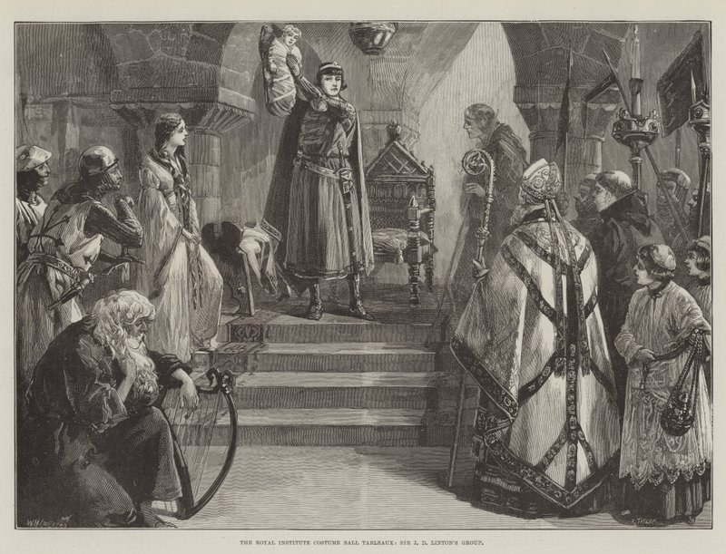 The Royal Institute Costume Ball Tableaux, Sir J D Lintons grupp av William Heysham Overend