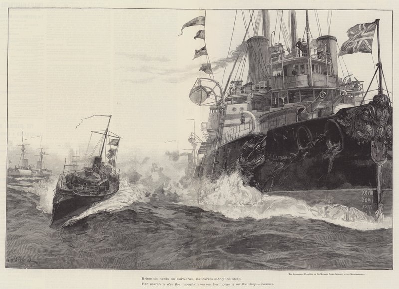 Sanspareil, Sir Michael Culme-Seymours flaggskepp, i Medelhavet av William Heysham Overend