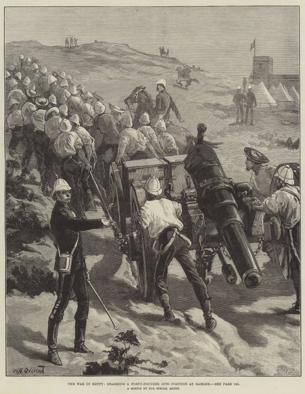 Kriget i Egypten, släpar 40-pund till position vid Ramleh av William Heysham Overend