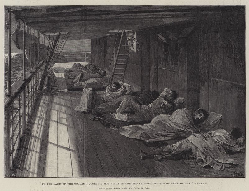 Till The Land of the Golden Nugget, en het natt i Röda havet, på salongsdäcket i Oceana av William Heysham Overend