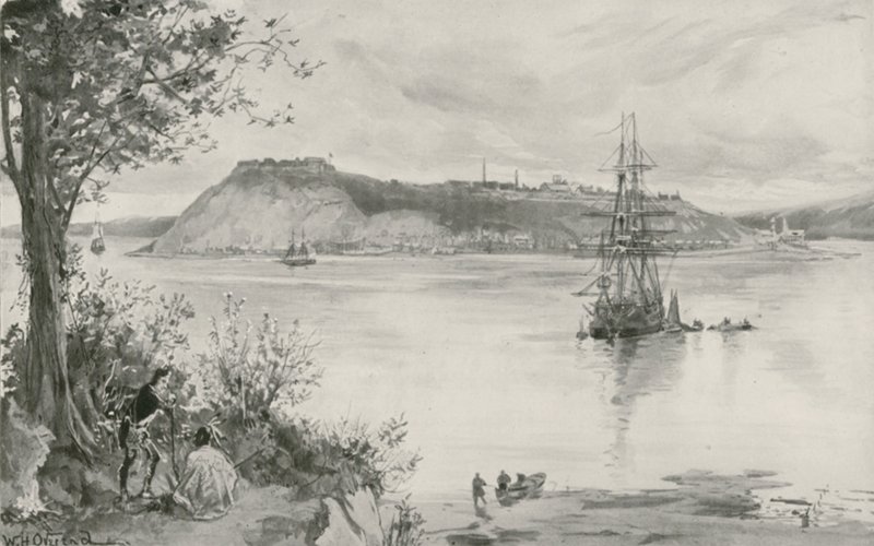 Utsikt över Quebecs stad och fästning. ÅR 1759 av William Heysham Overend