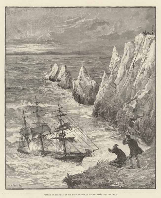 Irex vrak vid Needles, Isle of Wight, räddning av besättningen av William Heysham Overend