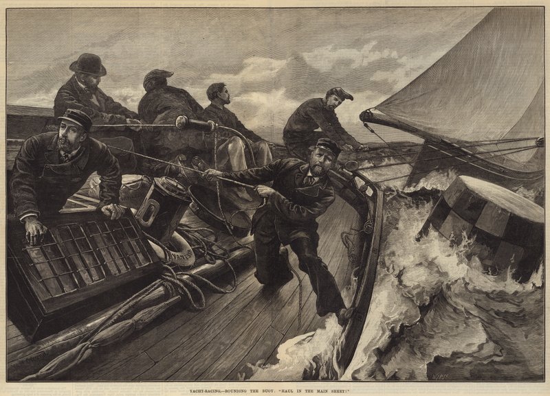 Yacht-racing, runda bojen, dra in huvudtappen! av William Heysham Overend