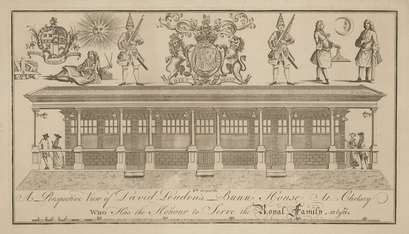 En perspektivvy av David Loudons Bunn House av William Hogarth
