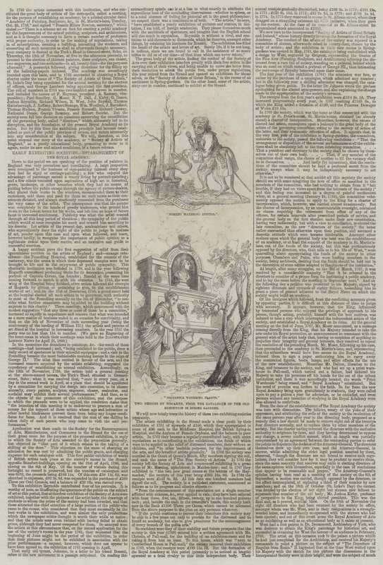 Tidiga utställningssällskap, inrättandet av Royal Academy av William Hogarth
