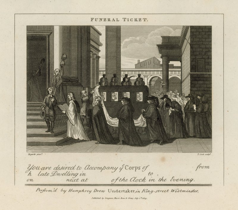 Begravningsbiljett av William Hogarth