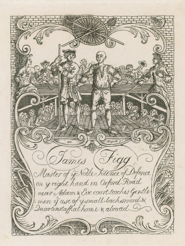 James Figgs handelskort designat av Hogarth av William Hogarth