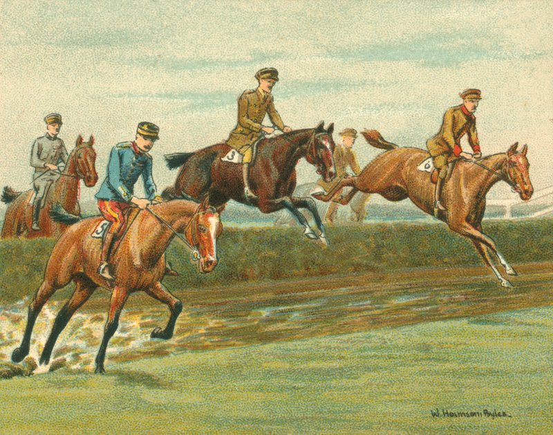 Tävlar historiska och moderna, spiranjakt för allierade officerare (chromolitho) av William Hounsom Byles