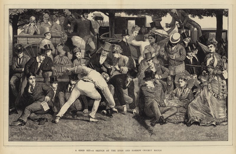 En bra träff, en sketch på Eton och Harrow Cricket Match av William III Bromley