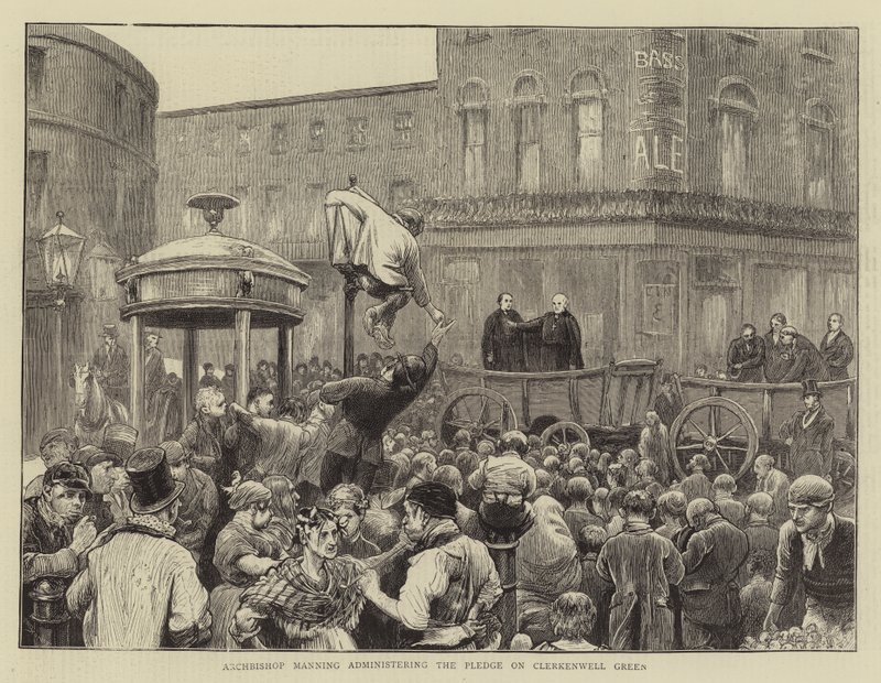 Ärkebiskop Manning administrerar löftet på Clerkenwell Green av William III Bromley