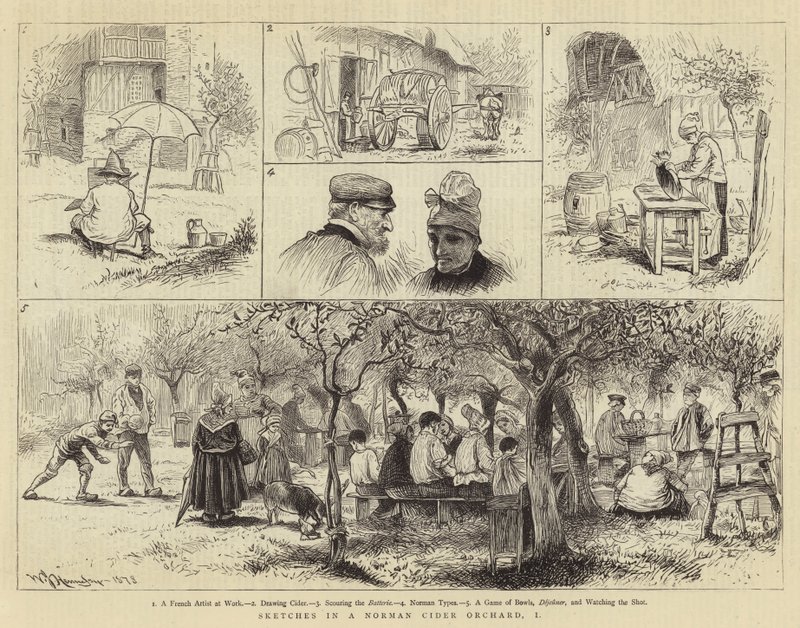 Skisser i en cidergård i Norman, I av William John Hennessy