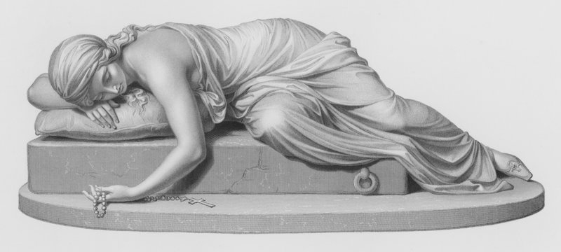 Beatrici Cenci, graverad av W Roffe från skulpturen av Harriet Hosmer (gravyr) av William John Roffe