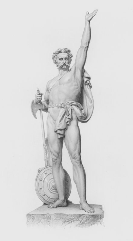 Caractacus, graverad av W Roffe från statyn av J H Foley, RA (gravyr) av William John Roffe