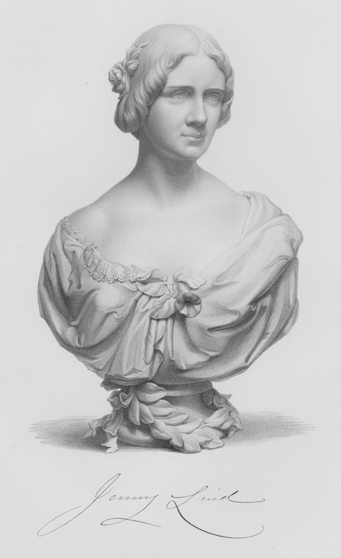Jenny Lind, från bysten av J Durham, graverad av W Roffe efter en teckning av F Roffe (gravyr) av William John Roffe