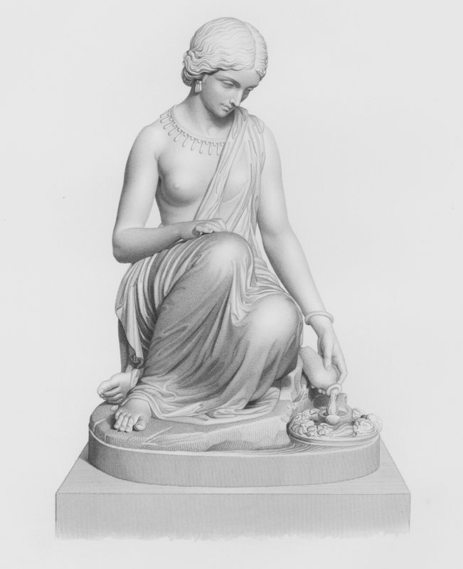 The Lamp of the Ganges, graverad av W Roffe från statyn av H Timbrell (gravyr) av William John Roffe