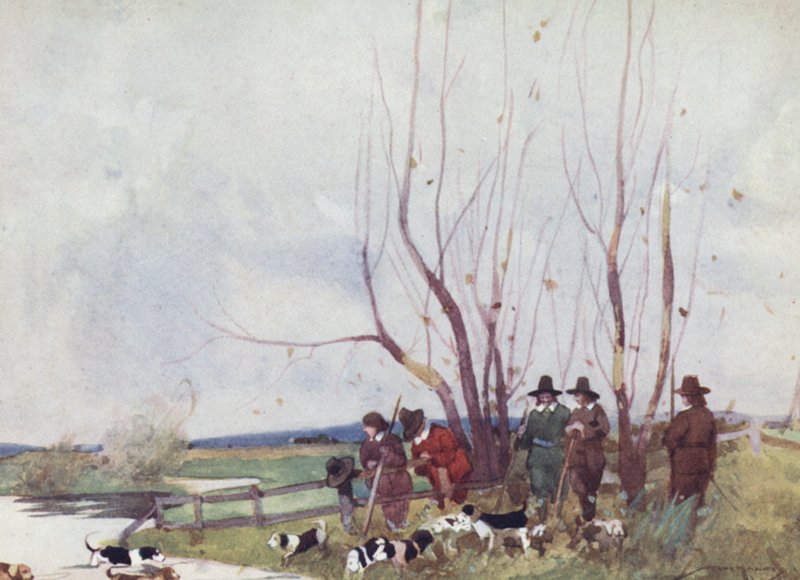 Illustration för The Compleat Angler av Izaak Walton (färg litho) av William Lee Hankey