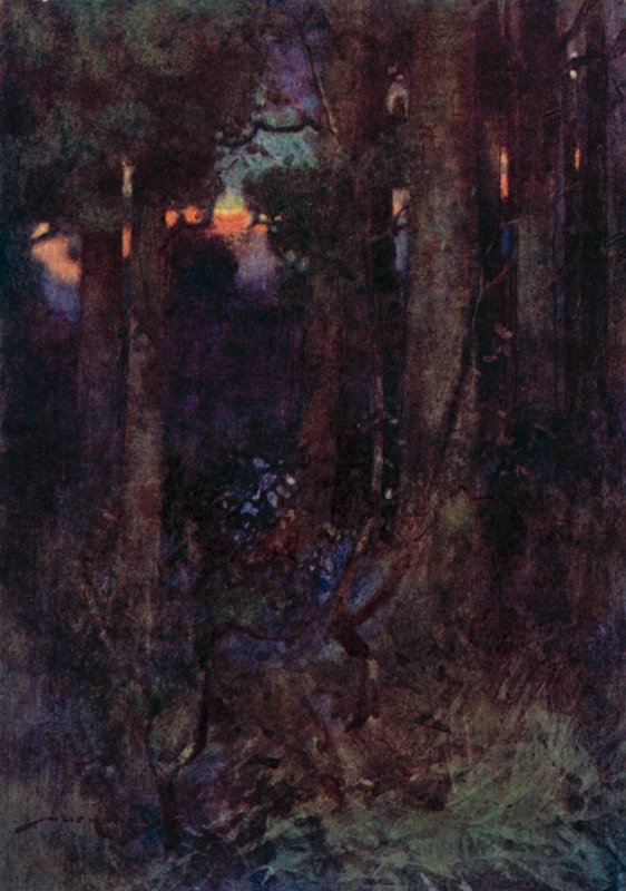 Illustration för The Deserted Village av Oliver Goldsmith (färg litho) av William Lee Hankey