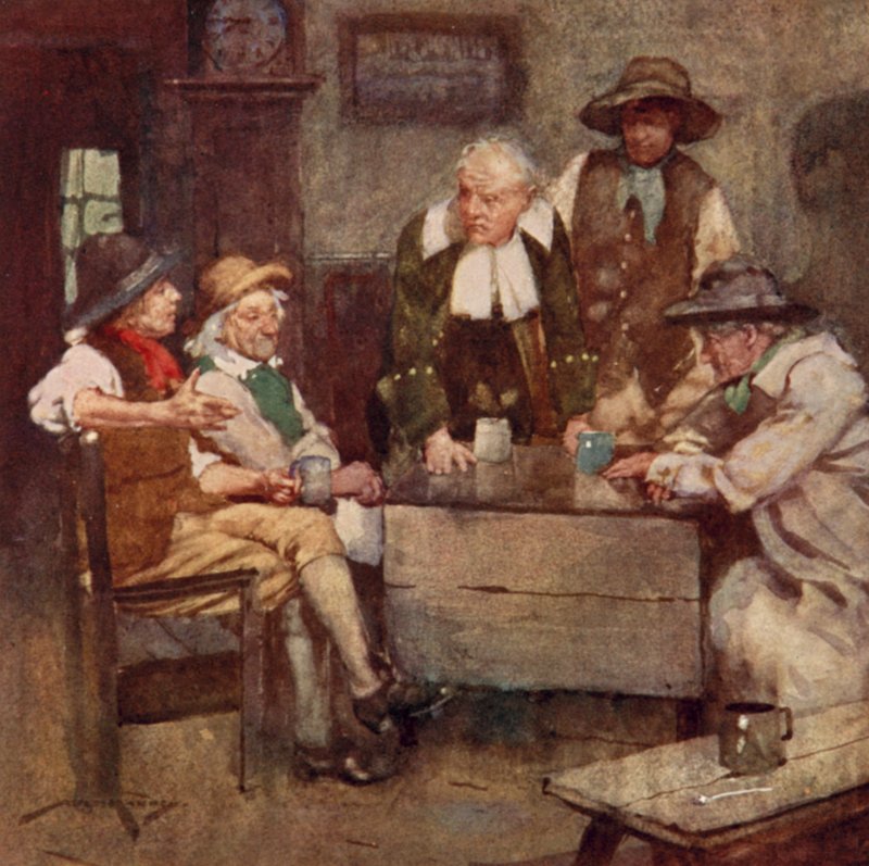 Illustration för The Deserted Village av Oliver Goldsmith (litho i färg) av William Lee Hankey