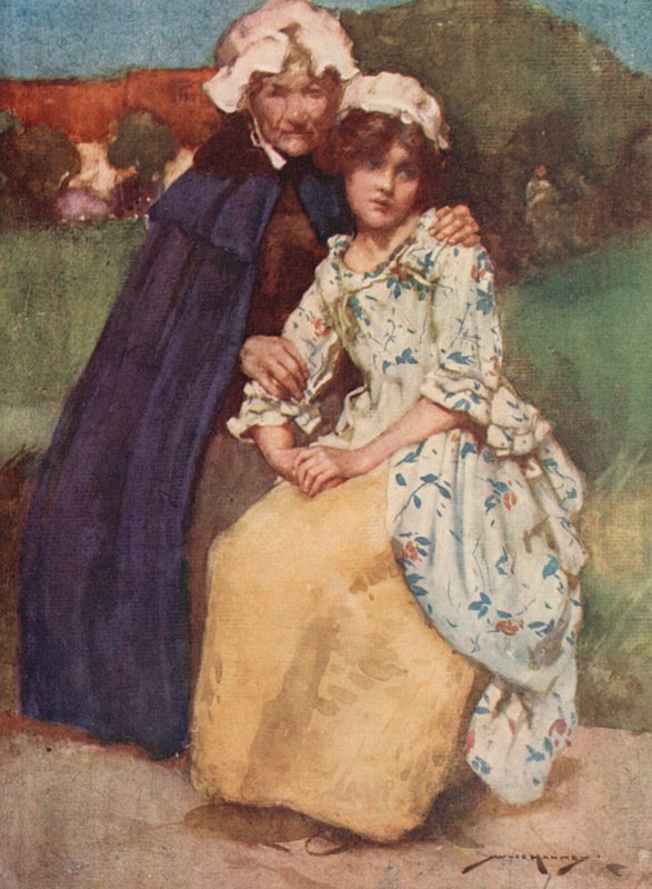 Oliver Goldsmith による The Deserted Village のイラスト (色リソ) スウェーデン語 av William Lee Hankey