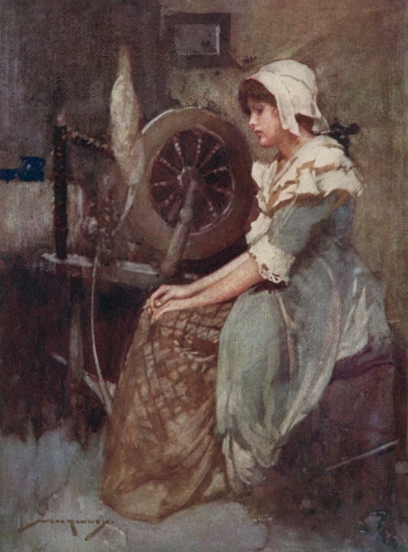 Illustration för The Deserted Village av Oliver Goldsmith (färg litho) av William Lee Hankey