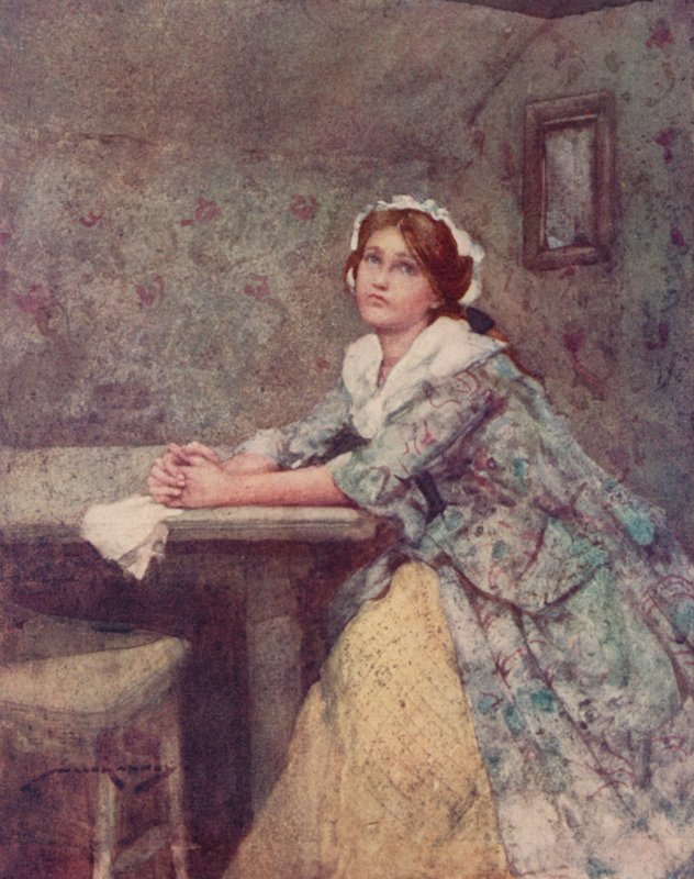 Illustration för The Deserted Village av Oliver Goldsmith (färg litho) av William Lee Hankey