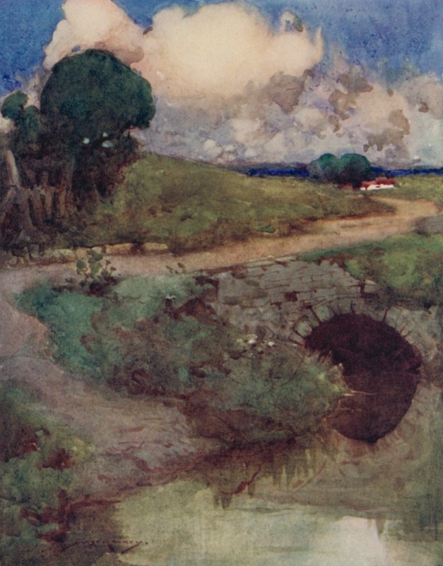 Illustration för The Deserted Village av Oliver Goldsmith (färg litho) av William Lee Hankey