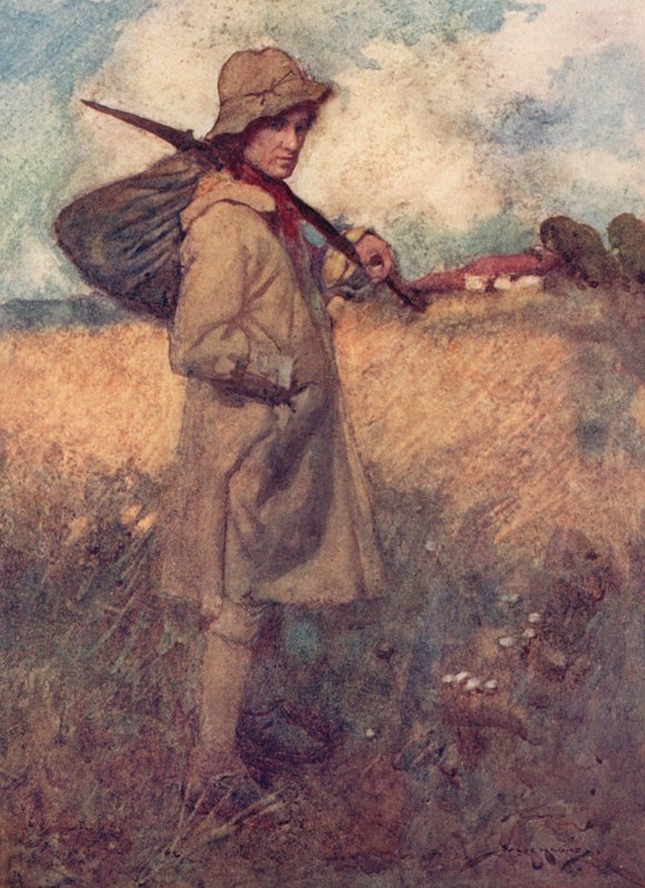 Illustration för The Deserted Village av Oliver Goldsmith (färg litho) av William Lee Hankey