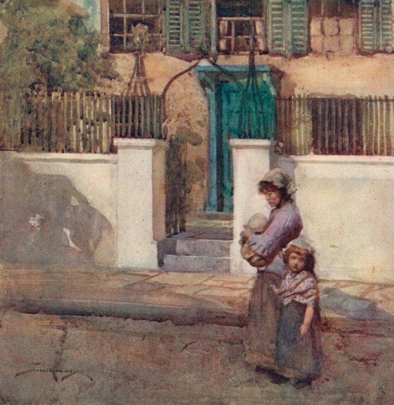 Oliver Goldsmith による The Deserted Village のイラスト (色リソ) スウェーデン語 av William Lee Hankey