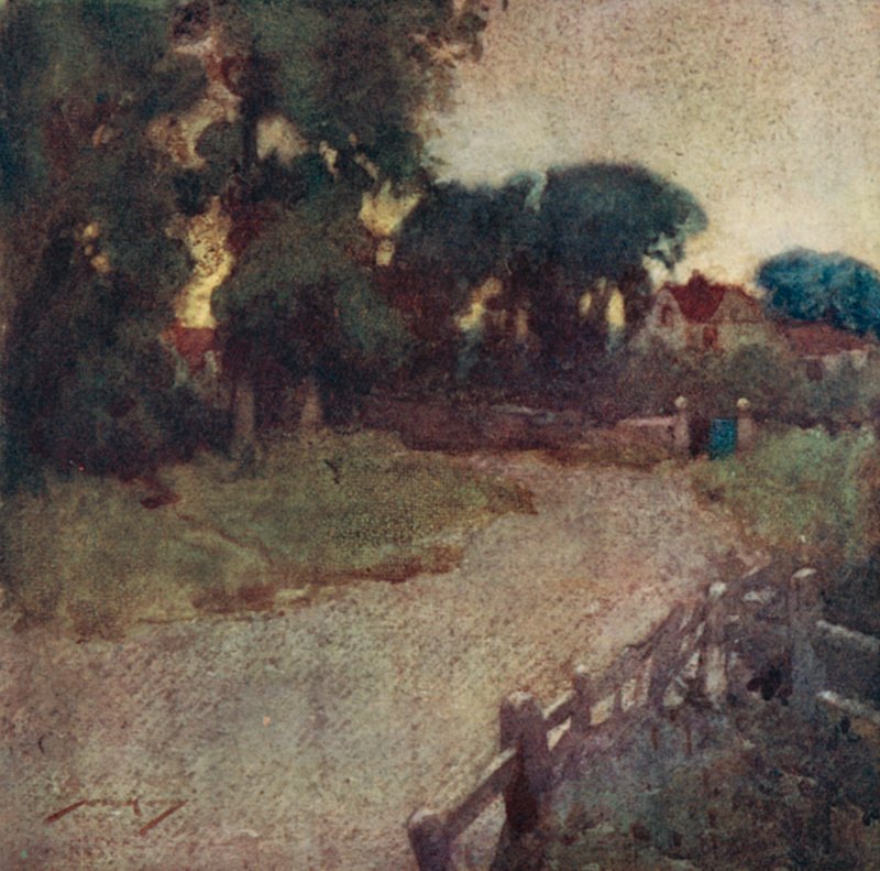 Illustration för The Deserted Village av Oliver Goldsmith (färg litho) av William Lee Hankey