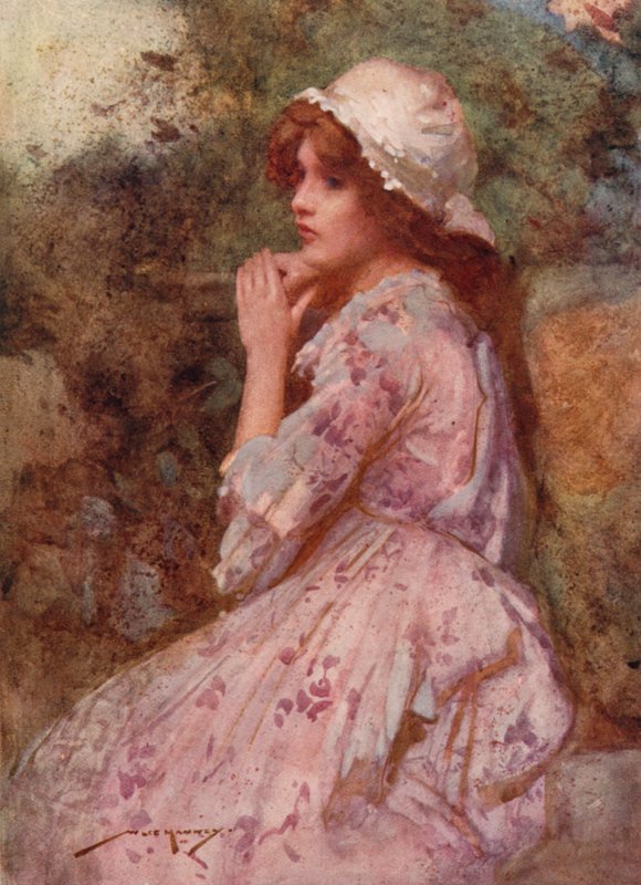 Illustration för The Deserted Village av Oliver Goldsmith (färg litho) av William Lee Hankey